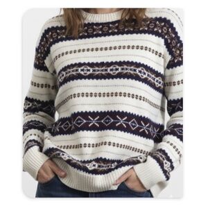 Rag & Bone Wool Cashmere Sweater Size Large Knit Striped Oversized Loose Cream